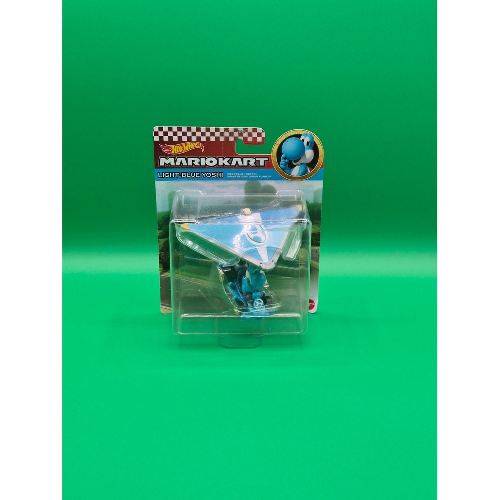 Hotwheels Mario Kart Light‎ Blue Yoshi Glider Car